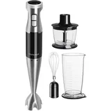 Concept TM4900, Stabmixer mit Zerhacker, Schneebesen und Mischbehälter 1000 W Schwarz,