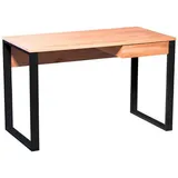 Livetastic Schreibtisch Schreibtisch, Schwarz, Wildeiche, Holz, Metall, Wildeiche, massiv, 1 Schubladen, rechteckig, eckig, 60x75x120 cm, Stauraum, Arbeitszimmer, Schreibtische, Bürotische