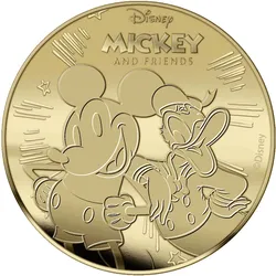 Die offizielle Münze "Mickey & Donald" aus reinstem Gold