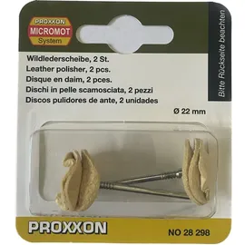 PROXXON Wildlederscheibe Polierscheibe Ø 22 mm 2 Stück