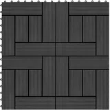 22 Stk. Terrassenfliesen 30 X 30 Cm 2 Qm Wpc Schwarz