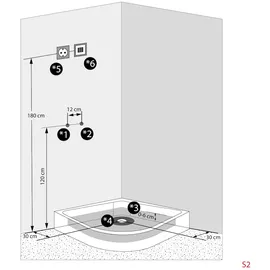 AcquaVapore Dusche Duschkabine D26-EH-EC-EA Duschtempel Sauna 130x130 cm MIT 2K Scheiben Versiegelung