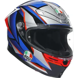 AGV K6 S Slashcut Integralhelm - Schwarz/Silber/Blau/Rot / S