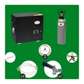 ich-zapfe Komplett Set Zapfanlage, AS-40, 2-leitig, Durchlaufkühler, Nasskühler - Untertheke, Green Line, Zapfkopf: 5 Liter Adapter,Zapfkopf 2:Köpi