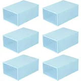EAZHOP Schuhboxen Stapelbar Transparent 6pcs, Schuh-Organizer aus Kunststoff, Damen, Herren, Kinder Schuhboxen, Faltbar – Schuhaufbewahrung Platzsparend Sneaker Box zum Reisen, Aufbewahrung (Grün)