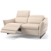 Sofanella 2-Sitzer Leder Modena, Relaxsofa, Designsofa, Designer Couch, Italienisches Sofa, 2er Sofa beige