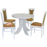 HOFMANN LIVING AND MORE Essgruppe »5tlg. Tischgruppe«, (Spar-Set, 5 tlg 5tlg. Tischgruppe), weiß + gelb, + weiß, , 20258156-0 B/H/T: 45 cm x 95 cm x 48 cm,