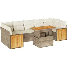 vidaXL Garten-Lounge-Set 8-tlg. beige