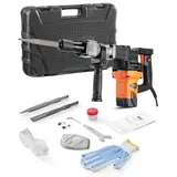 Hochleistungs-betonbrecher Abbruchhammer 1400 W, 19 J Schlagkraft Elektroabbruchhammer, Bohrhammer Betonhammer Stemmhammer 2900 Bpm, Inkl. Spitzmeißel, Flachmeißel, Für Schiefer, Beton Usw.