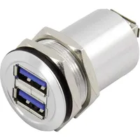 TRU Components USB-14-BK USB A Doppeleinbaubuchse 3.0 Buchse, Einbau
