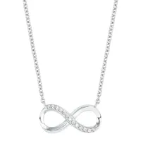 Amor Kette mit Anhänger für Damen, 925 Sterling Silber, Zirkonia synth. | Infinity Ketten Weiss