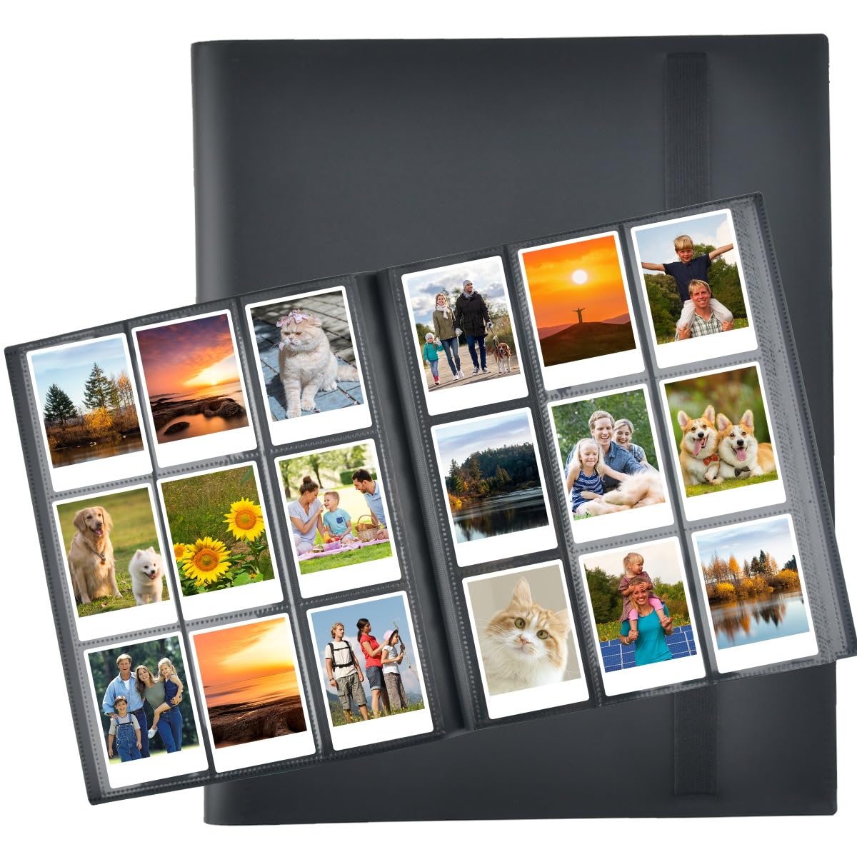 Fotoalbum mit 360 Taschen 70 * 97mm,40 Seiten,Kompatibel Mit Fujifilm Instax Mini Film (54x86 mm),Kodak Zink Fotopapier(54x86 mm),HP Sprocket Fotopapier(50x76 mm),Polaroid Zink Fotopapier(50x76 mm)