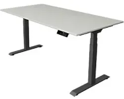 Kerkmann Elektronisch Höhenverstellbar Sitz-Stehschreibtisch + Gratis Kabelkanal Rechteckig T-Fuß 1,600 (B) x 800 (T) x 1,270 (H) mm Spanplatte Melamin Stahl