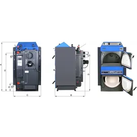 Atmos Kohlevergaserkessel Kombitherm KC16S Heizkessel 18kW Brennstoff Kohle Holz