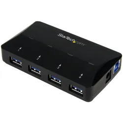 StarTech.com 4 Port USB 3.0 Hub plus dedizierter Ladeanschluss - 1 x 2.4 A Port - USB-Umschalter für die gemeinsame Nutzung von Peripheriegeräten
