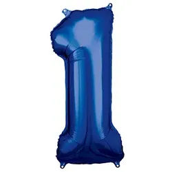 amscan® Folienballon Zahl 1 blau, 1 St.