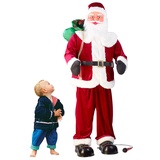 InFactory Singender und tanzender XXL-Weihnachtsmann mit Karaoke, 160 cm