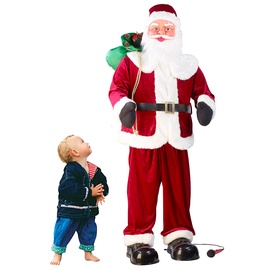 InFactory Singender und tanzender XXL-Weihnachtsmann mit Karaoke, 160 cm