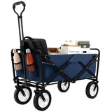 COSTWAY Bollerwagen, faltbar, Transportwagen für Einkaufen, Camping blau