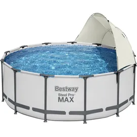 BESTWAY Sonnenschutzdach für runde Stahlrahmenpools grau 58681