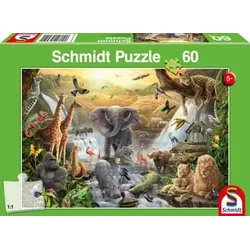 SCHMIDT SPIELE 56454 Kinderpuzzle 60 Teile Tiere in Afrika