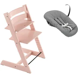 Stokke® TRIPP TRAPP® Bundle Treppenhochstuhl inkl. Newbornset deep grey, pink