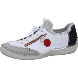 Rieker Damen Low-Top Sneaker 52563, Frauen Halbschuhe,straßenschuhe,Strassenschuhe,Freizeitschuhe,Turnschuhe,Weiss Kombi (40),40 EU / 6.5 UK