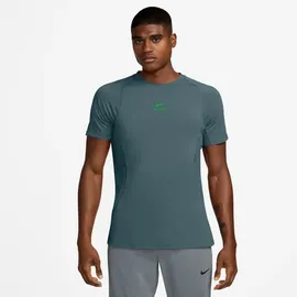 Nike Pro Dri-FIT Herren T-Shirt türkis - mineral slate/green strike