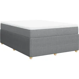 vidaXL Boxspringbett mit Matratze Hellgrau 140x200 cm Stoff