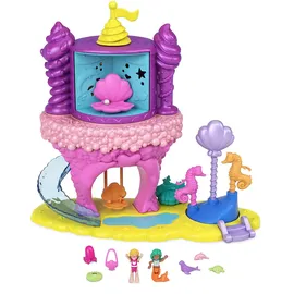POLLY POCKET GYK42 - Regenbogen-Einhornspaß Meerjungfrauen-Bucht, 2 Puppen und 15 Überraschungen, Spielzeug ab 4 Jahren