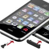 goobay Staubschutz für iPhone 4,4S iPad für 3,5 mm Klinkeneingang und Ladebuchse - Schwarz