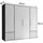 SchlafKONTOR Drehtürenschrank Lyss 206 x 194 x 58 cm Grau/Weiß