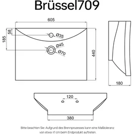 doporro Brüssel709 Aufsatzwaschtisch 60 x 44 cm