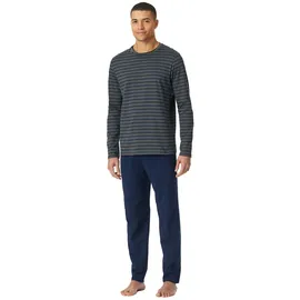 SCHIESSER Pyjama in Blau/Grau M