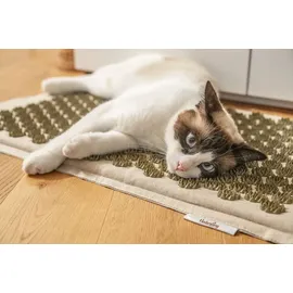 SCHNÜRRLIE Akupressurmatte 70x45cm mit Kissen und Tasche - nachhaltiges Akupunkturmatte Set aus Leinenstoff und Kokosfasern