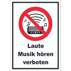 Schild Laute Musik verboten A2 (420x594mm)