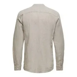 Only & Sons Langarmhemd Slim Fit Beige M