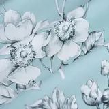 Baumwoll-Canvas Bloom Fantasy 140cm Blau – MT Eigenproduktion - 100% Baumwolle - Stoffdichte : Schwer 220 g/m2-140 cm Breite - Meterware
