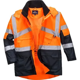 PORTWEST atmungsaktive Warnschutzjacke, wasserabweisend, 40+ UPF Orange XL