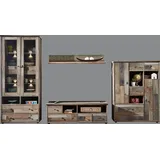 Innostyle Wohnwand »BONANZA«, (4 St.), inkl. LED-Beleuchtung, braun