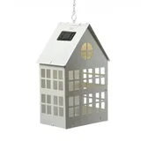 MARELIDA LED Solar Haus Lichthaus DIY Deko Laterne Metall H: 28cm Lichtsensor für Außen