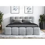 mebloland Polsterbett SONIC mit Matratze und Bettkasten. - 160x200 - Silber 15