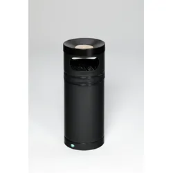 PROREGAL Robuster Kombiascher für Kunststoffsäcke | 56 Liter, HxBxT 88,5x36,5x36,5cm | Stahl | Anthrazit | Mülleimer Aschenbecher Abfalleimer