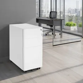 Tectake Parvus Rollcontainer 30 x 50 x 59,5 cm weiß