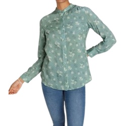 BOYSEN ́S Jersey-Bluse weich fließende Damen Langarm-Bluse mit Blumen-Muster 29789854 Grün - 36