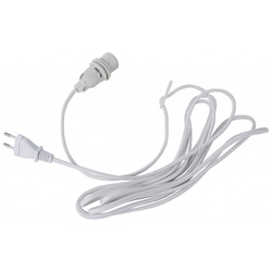 Lampenhalterung für Leuchtsterne - E14 Fassung - textilummanteltes Kabel - 3,50m - weißes Kabel