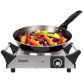 Duronic HP1 SS Kochplatte, elektrische Herdplatte Kochfeld aus Edelstahl, - stufenlose Temperatur,