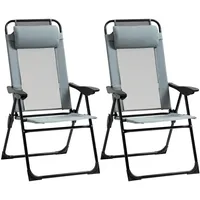 Outsunny Klappstuhl 62 x 70 x 109 cm grau 2 St.