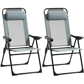 Outsunny Klappstuhl 62 x 70 x 109 cm grau 2 St.