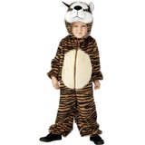 Smiffys Kinder Unisex Tiger Kostüm, Jumpsuit mit Kapuze, Größe: S, 30802
